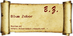 Blum Zobor névjegykártya